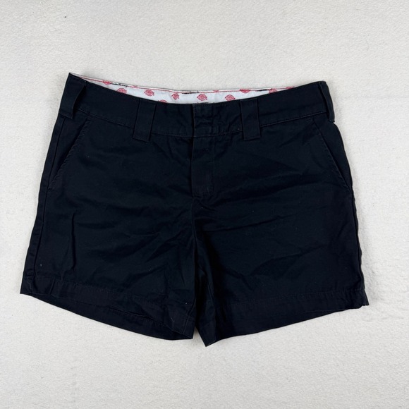 Dickies Pants - Dickies Womens Boyfriend Chino Shorts Black Cotton Twill W814928 Size 8